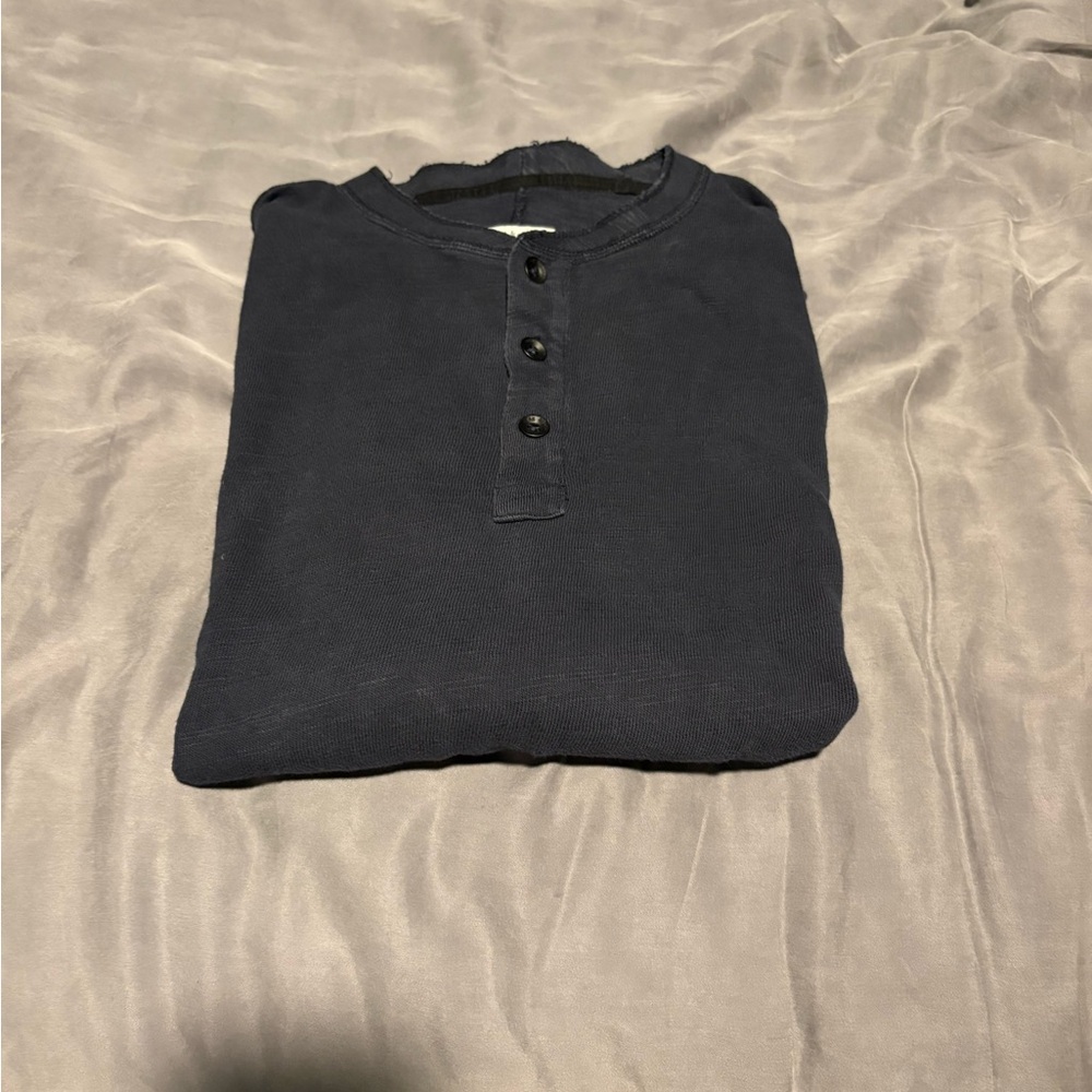 rag & bone Dark Blue Long Sleeve Henley size s